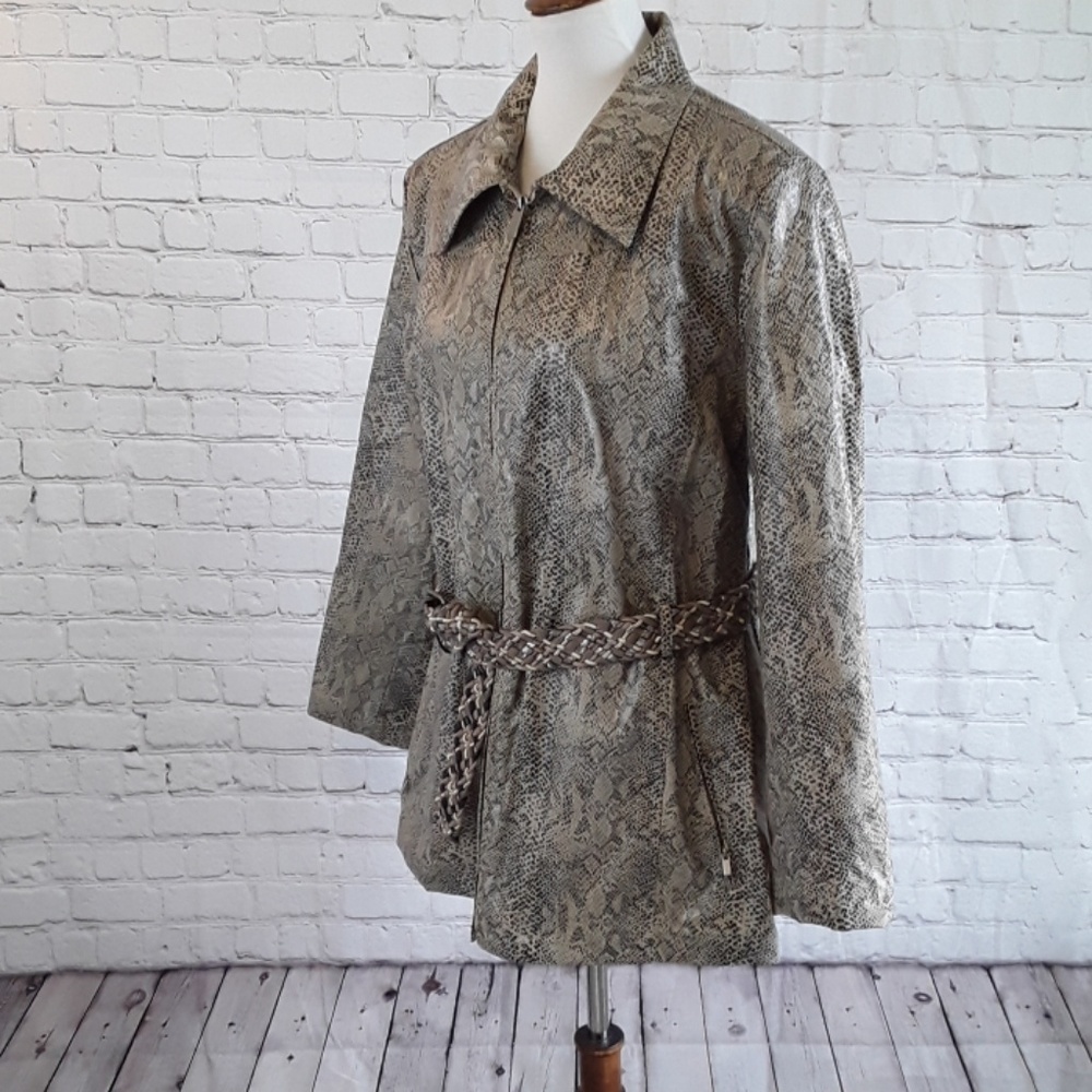 Venezia 18 Texture Python Snake 90s Jacket Pvc New - image 2